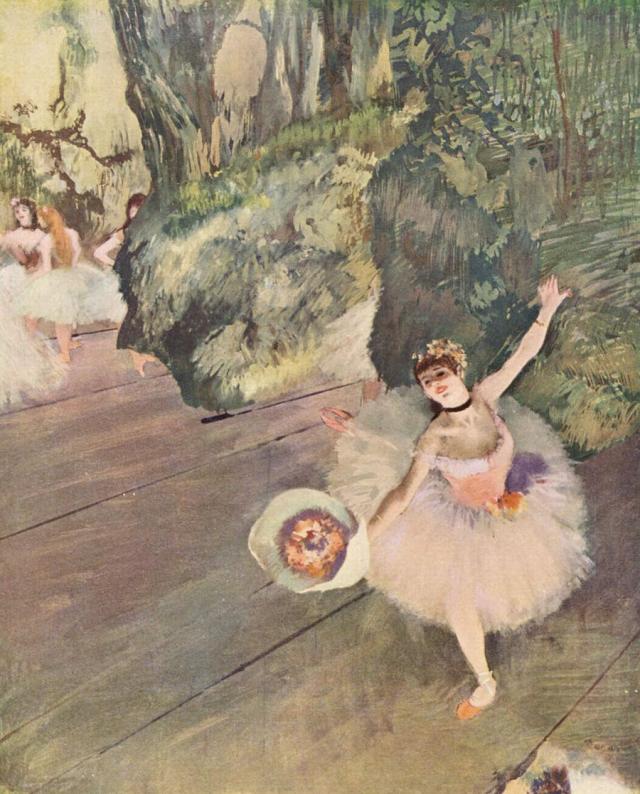 Degas ballerina con bouquet